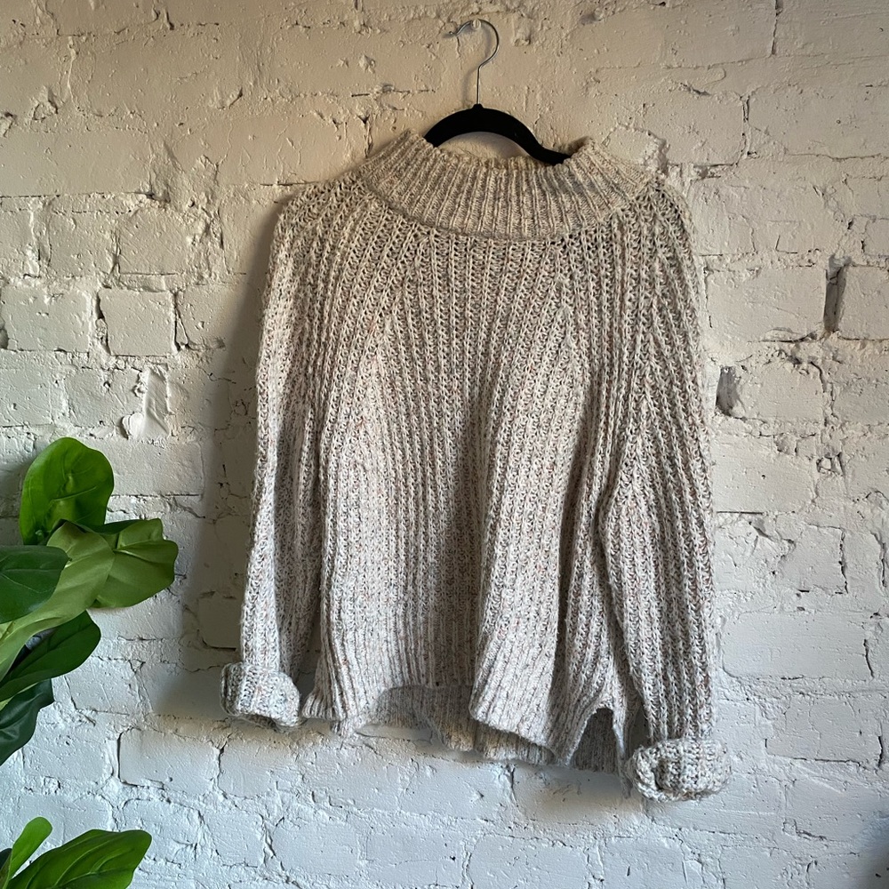 Mock Neck Knit Oversized Sweater